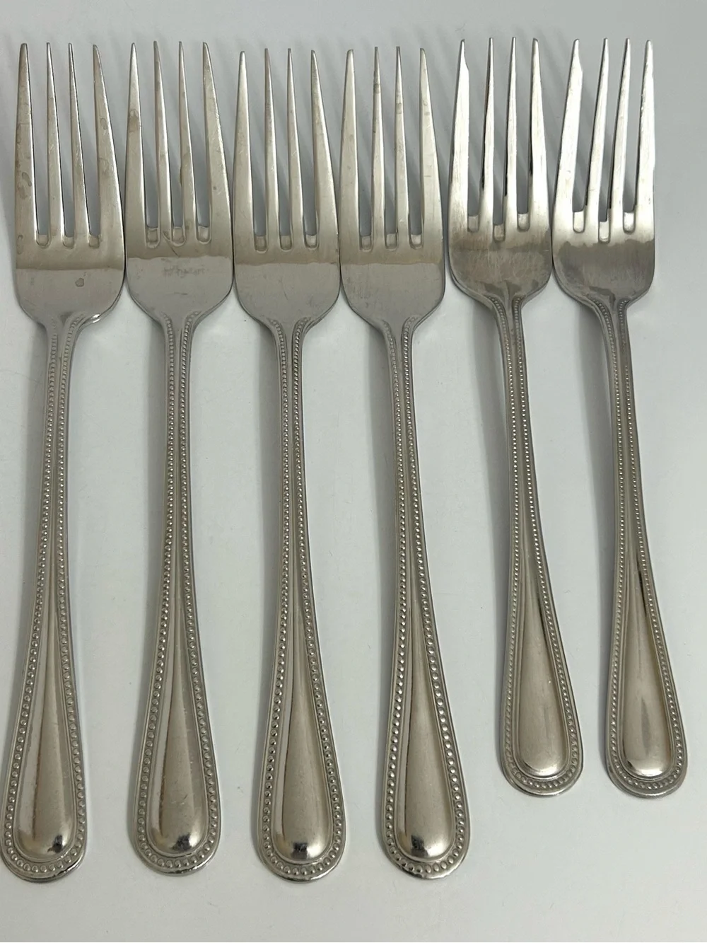 Cuisinart Stainless Steel Beaded Handle Dinner & Salad Forks - Set of 6